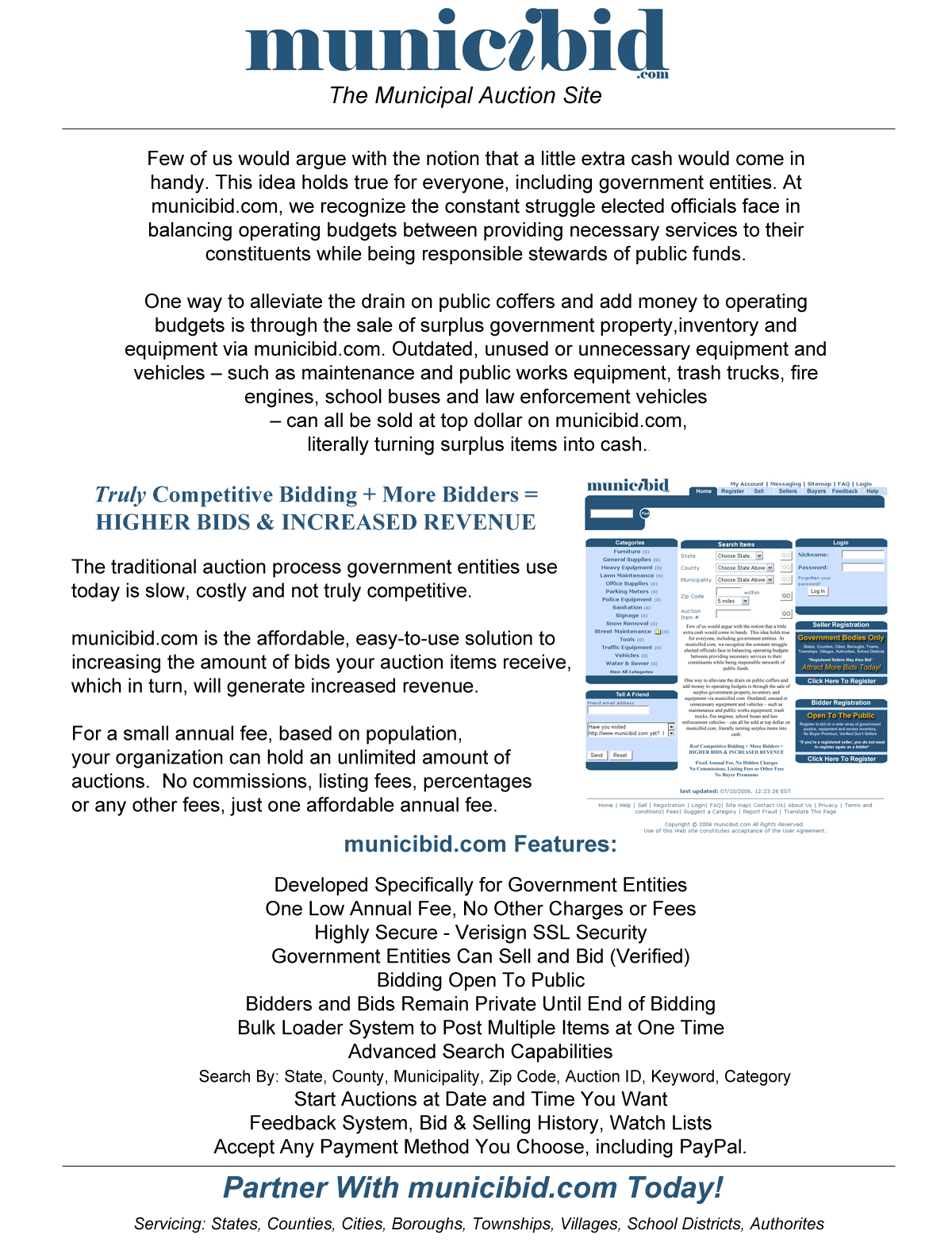 Municibid's first brochure